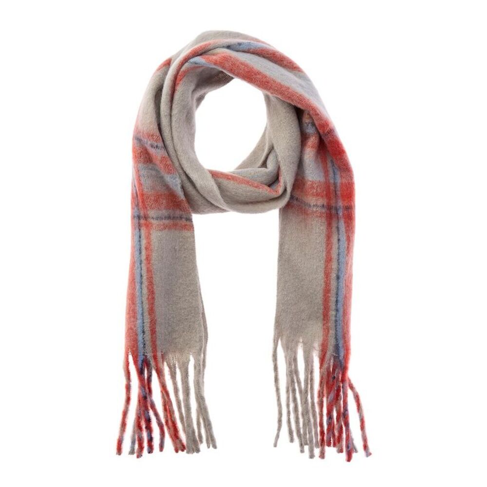 La Fiorentina Plush Fringe Scarf, Blue